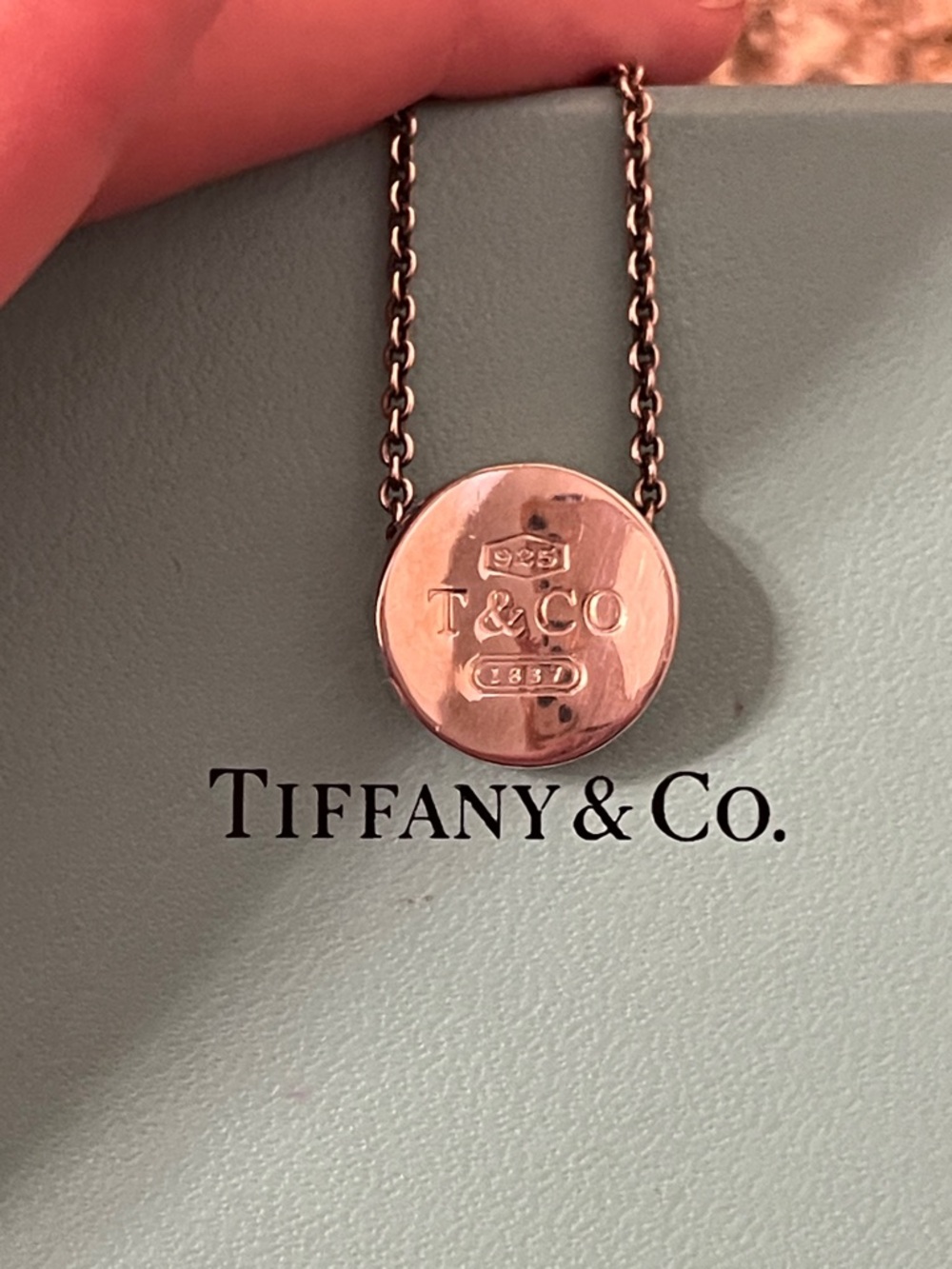 Tiffany & Co. Round Tag Necklace .925